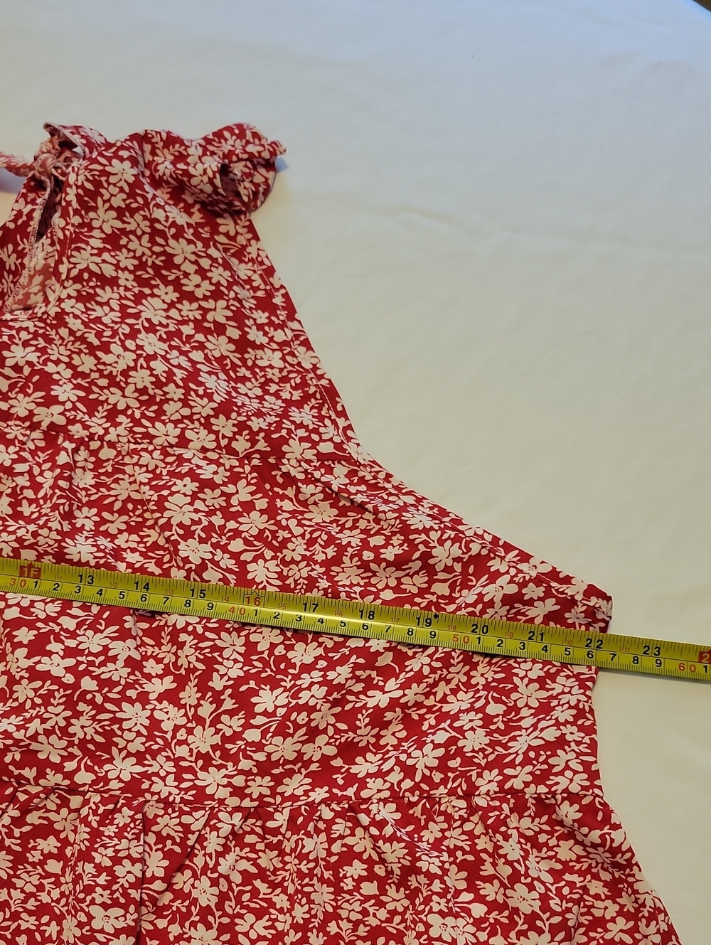 Red Floral Ruffle Halter Top - Picture 5 of 6
